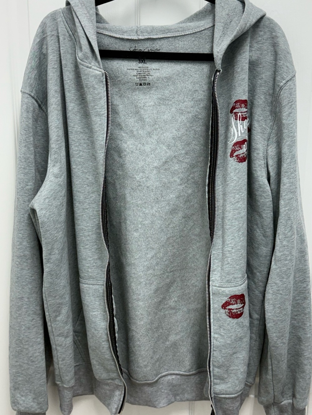 Sabrina Carpenter Short n’ Sweet Tour 2024 Zip Hoodie Gray 3XL - Picture 6 of 10